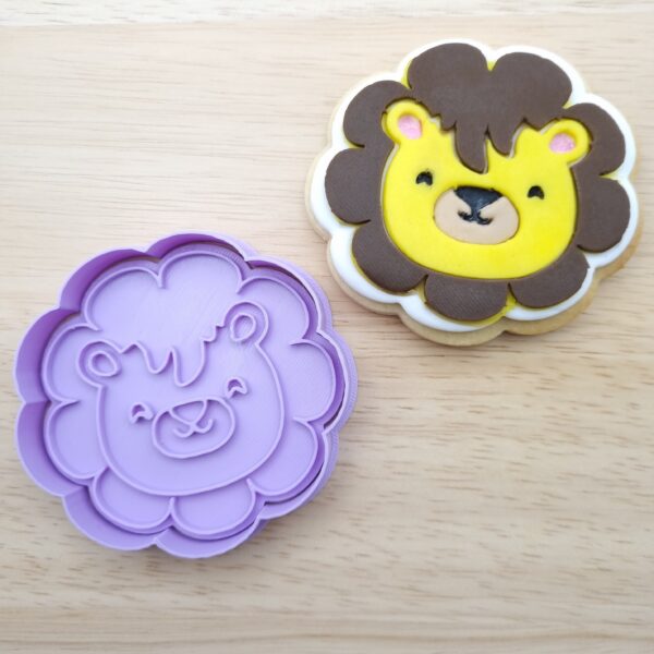 Lion Face Cookie Cutter and Embosser